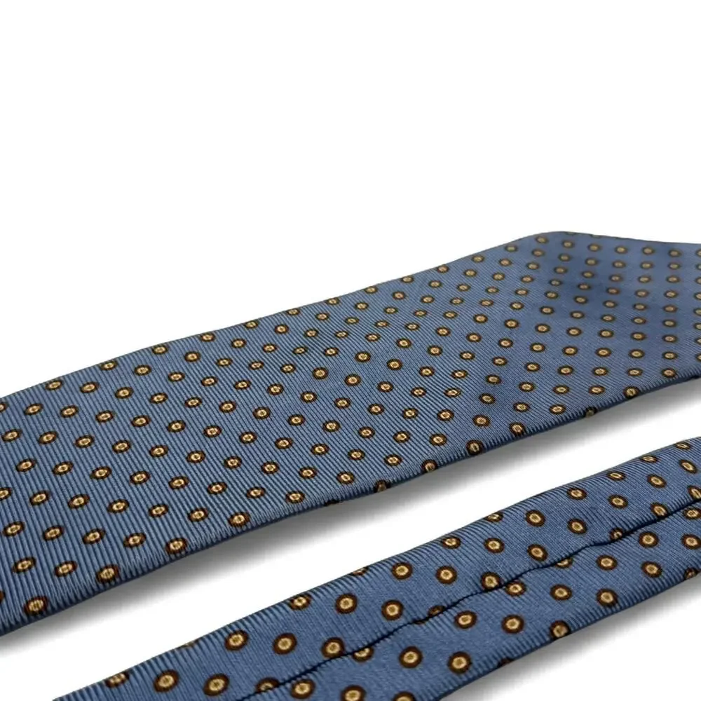 Brooks Brothers Blue Polka Dot Silk Tie Classic Mens Necktie